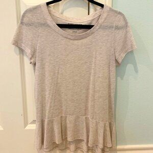 NWOT Anthropologie PURE + Good Beige Peplum T-Shirt Size L
